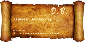 Dienes Barakony névjegykártya